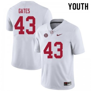 Youth A.J. Gates White Bama Football #43 Jersey 884563-725
