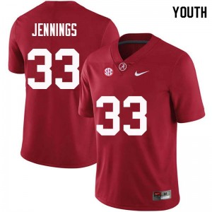 Youth Anfernee Jennings Crimson Bama Football #33 Jersey 218681-924