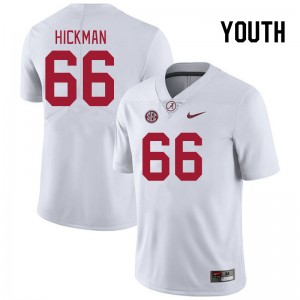 Youth Baker Hickman White Bama Football #66 Jersey 391267-298