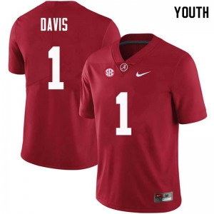 Youth Ben Davis Crimson Bama Football #1 Jersey 235029-471