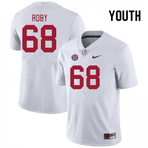 Youth Billy Roby White Alabama Crimson Tide Football #68 Jersey 538583-540