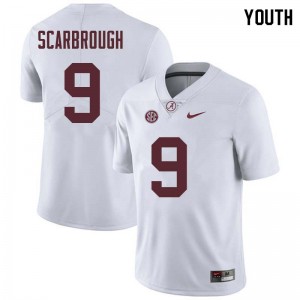 Youth Bo Scarbrough White Bama Football #9 Jersey 844848-516