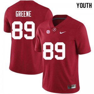 Youth Brandon Greene Crimson Alabama Football #89 Jersey 100731-651