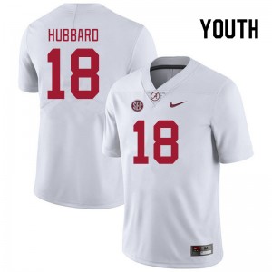 Youth Bray Hubbard White University of Alabama Football #18 Jersey 523487-647