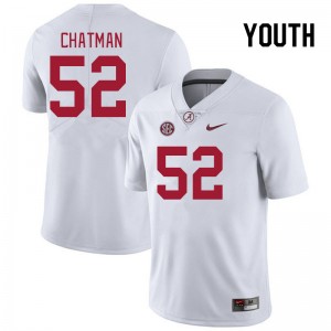 Youth Braylon Chatman White University of Alabama Football #52 Jersey 428263-362