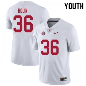 Youth Bret Bolin White Alabama Crimson Tide Football #36 Jersey 855794-398
