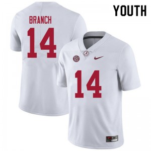 Youth Brian Branch White Alabama Crimson Tide Football #14 Jersey 887704-768