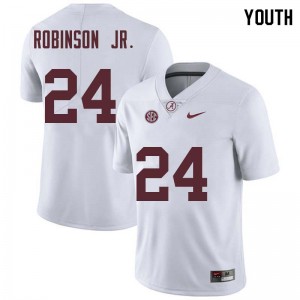 Youth Brian Robinson Jr. White University of Alabama Football #24 Jersey 899818-411