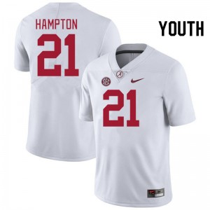 Youth Bubba Hampton White Bama Football #21 Jersey 185844-846