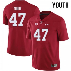 Youth Byron Young Crimson University of Alabama Football #47 Jersey 165046-438