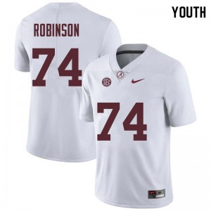 Youth Cam Robinson White University of Alabama Football #74 Jersey 253725-434