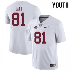 Youth Cameron Latu White Alabama Crimson Tide Football #81 Jersey 426080-163