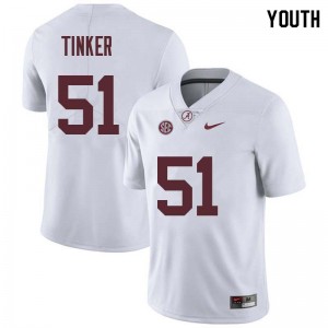 Youth Carson Tinker White Alabama Football #51 Jersey 818404-436