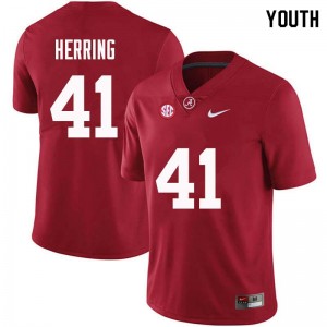Youth Chris Herring Crimson Bama Football #41 Jersey 651745-763