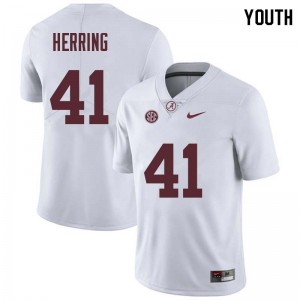 Youth Chris Herring White Bama Football #41 Jersey 626436-631