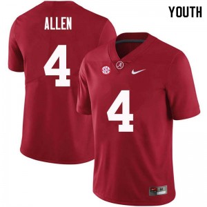 Youth Christopher Allen Crimson Alabama Football #4 Jersey 286028-666