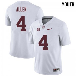 Youth Christopher Allen White Alabama Crimson Tide Football #4 Jersey 837556-877