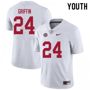 Youth Clark Griffin White Bama Football #24 Jersey 166087-105