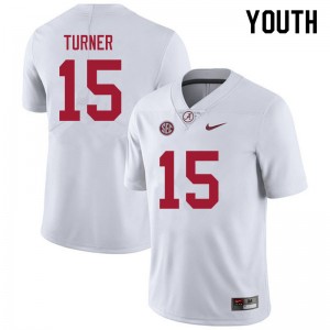 Youth Dallas Turner White Bama Football #15 Jersey 778558-491