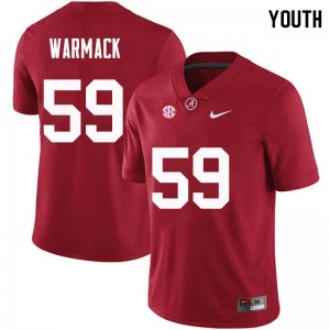 Youth Dallas Warmack Crimson Alabama Football #59 Jersey 193379-253