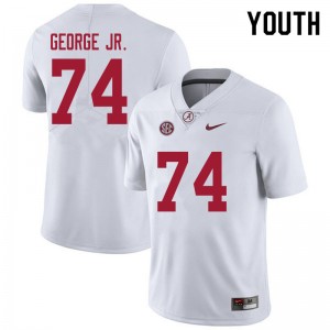 Youth Damieon George Jr. White University of Alabama Football #74 Jersey 513566-541