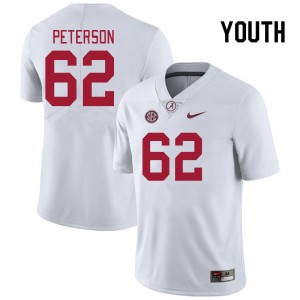 Youth Davis Peterson White Alabama Football #62 Jersey 578281-614