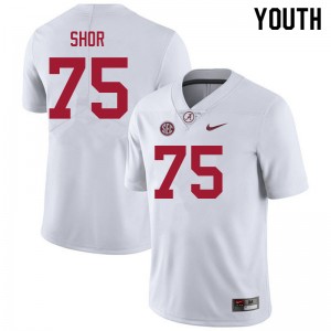 Youth Dayne Shor White Bama Football #75 Jersey 921609-529