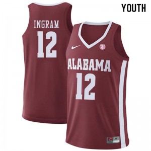 Youth Donta Hall Crimson Alabama Basketball #33 Jersey 103899-103