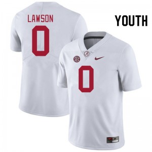 Youth Deontae Lawson White University of Alabama Football #0 Jersey 736219-585