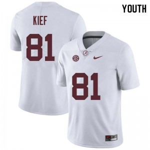 Youth Derek Kief White Bama Football #81 Jersey 337936-459