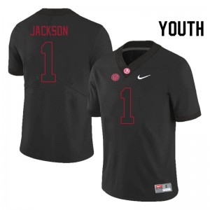 Youth Domani Jackson Blackout Alabama Crimson Tide Football #1 Jersey 498461-371