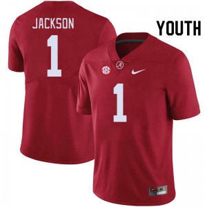 Youth Domani Jackson Crimson Bama Football #1 Jersey 930654-326