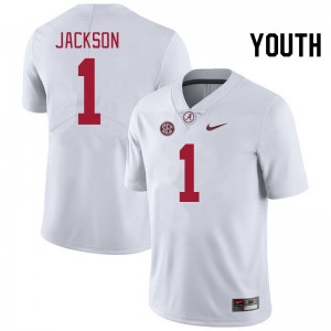 Youth Domani Jackson White Alabama Crimson Tide Football #1 Jersey 180325-898