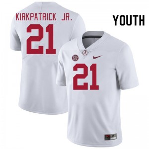 Youth Dre Kirkpatrick Jr. White University of Alabama Football #21 Jersey 760005-308