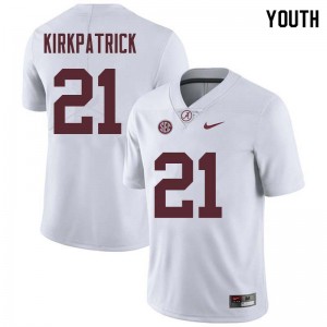 Youth Dre Kirkpatrick White Bama Football #21 Jersey 509746-429