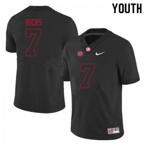 Youth Eli Ricks Black University of Alabama Football #7 Jersey 285736-535