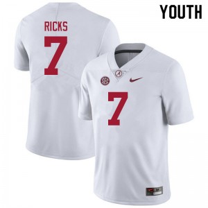 Youth Eli Ricks White Bama Football #7 Jersey 961448-376