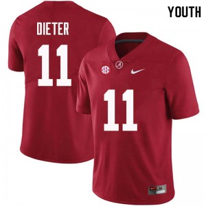 Youth Gehrig Dieter Crimson Alabama Crimson Tide Football #11 Jersey 477426-873