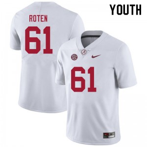 Youth Graham Roten White University of Alabama Football #61 Jersey 723125-100