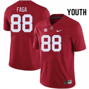 Youth Isaia Faga Crimson Bama Football #88 Jersey 203695-659