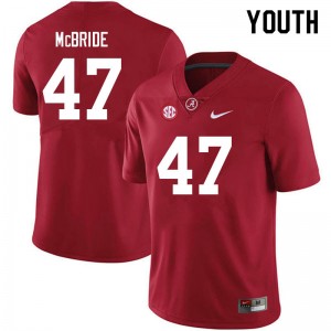 Youth Jacobi McBride Crimson University of Alabama Football #47 Jersey 523891-508