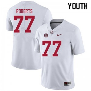 Youth Jaeden Roberts White Alabama Crimson Tide Football #77 Jersey 164896-550