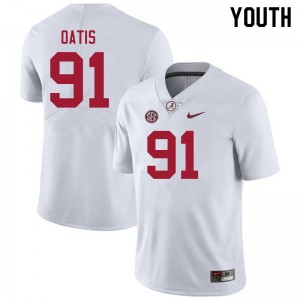 Youth Jaheim Oatis White Bama Football #91 Jersey 953660-353