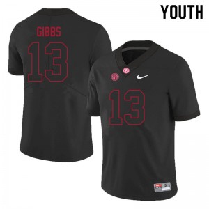 Youth Jahmyr Gibbs Black University of Alabama Football #13 Jersey 460313-529