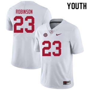 Youth Jahquez Robinson White Alabama Football #23 Jersey 229659-319