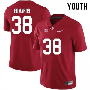 Youth Jalen Edwards Crimson Bama Football #38 Jersey 542701-409