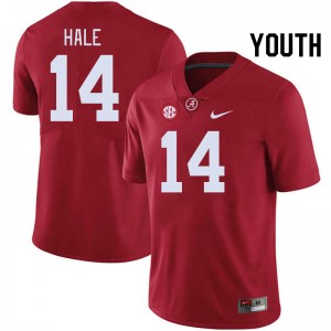 Youth Jalen Hale Crimson University of Alabama Football #14 Jersey 235603-506