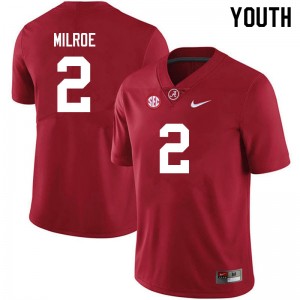 Youth Jalen Milroe Crimson Alabama Football #2 Jersey 287468-116