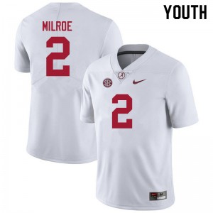 Youth Jalen Milroe White University of Alabama Football #2 Jersey 861717-627
