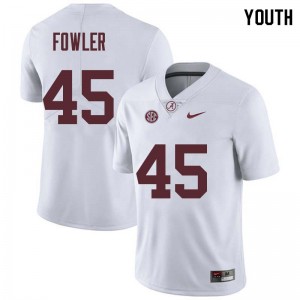 Youth Jalston Fowler White Alabama Football #45 Jersey 833824-162